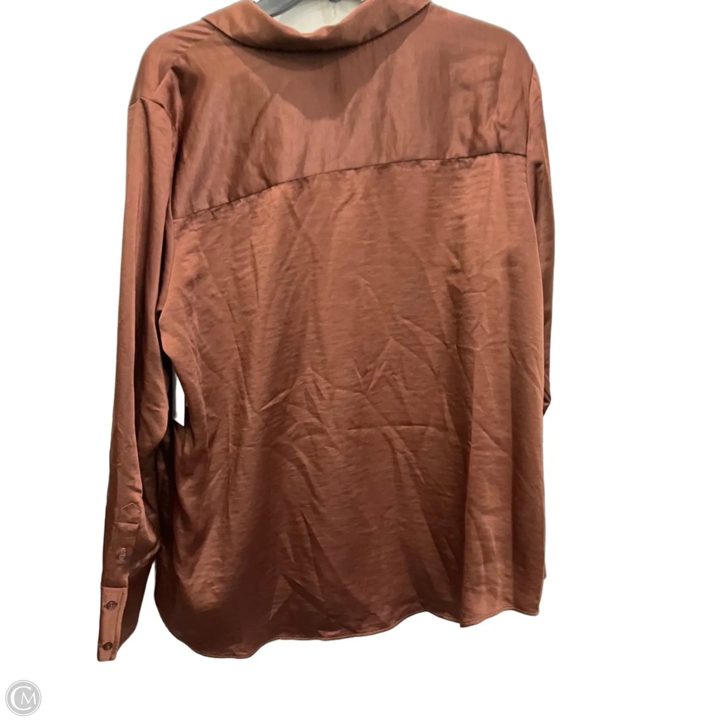 Blouse Long Sleeve By Nordstrom In Brown, Size: Xl