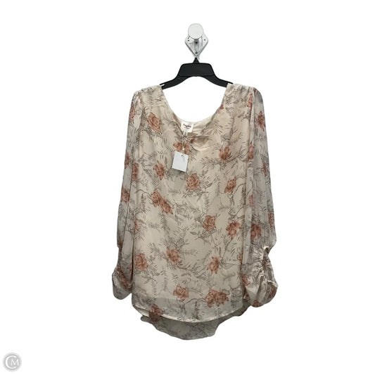 Top Long Sleeve By Hayden La In Floral Print, Size: 2x
