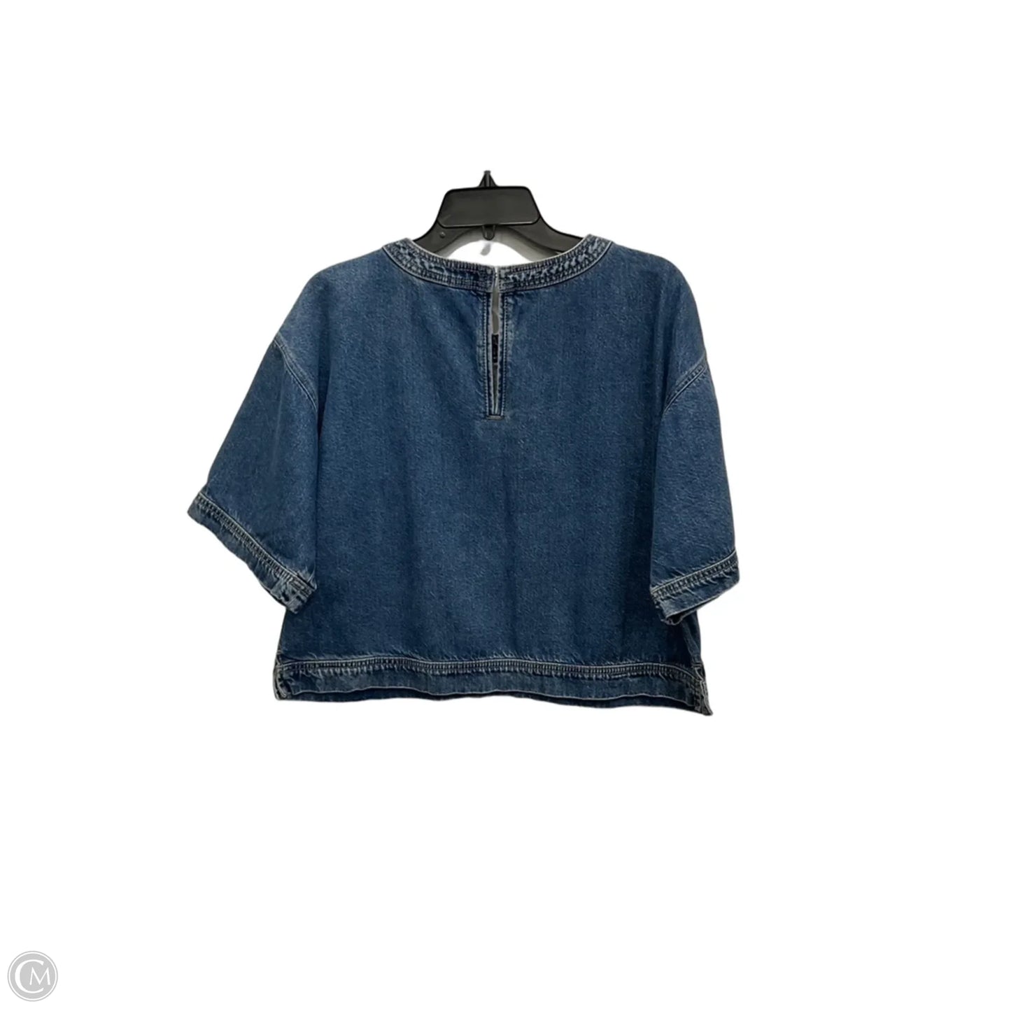 Top Short Sleeve By Loft In Blue Denim, Size: M