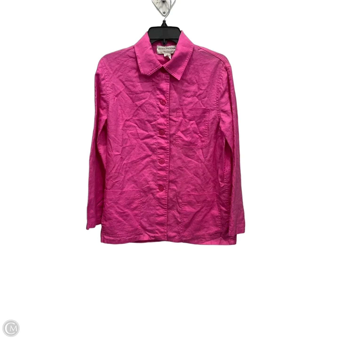 Blouse Long Sleeve By Evan-picone In Pink, Size: M
