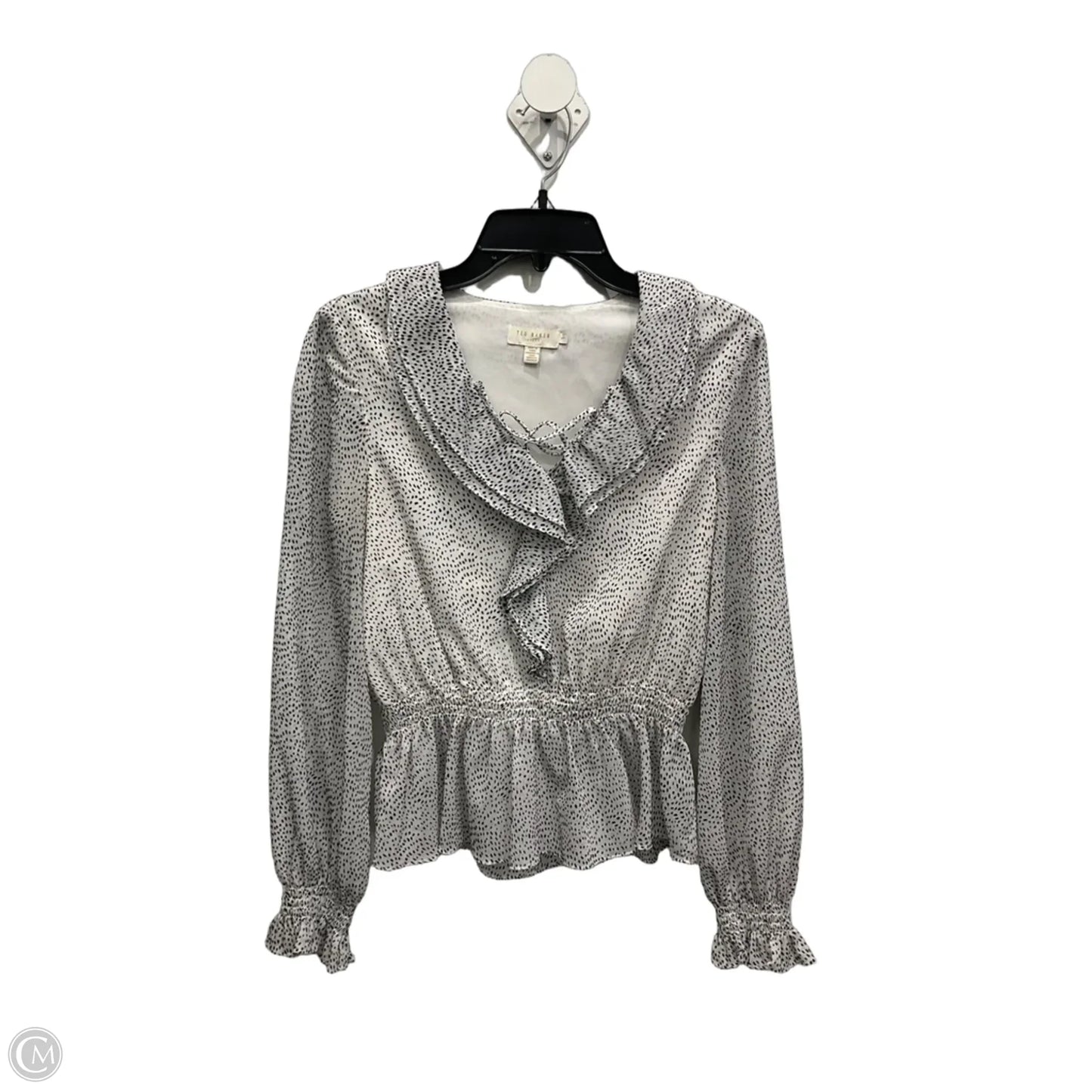 Top Long Sleeve By Ted Baker In Polkadot Pattern, Size: Xs