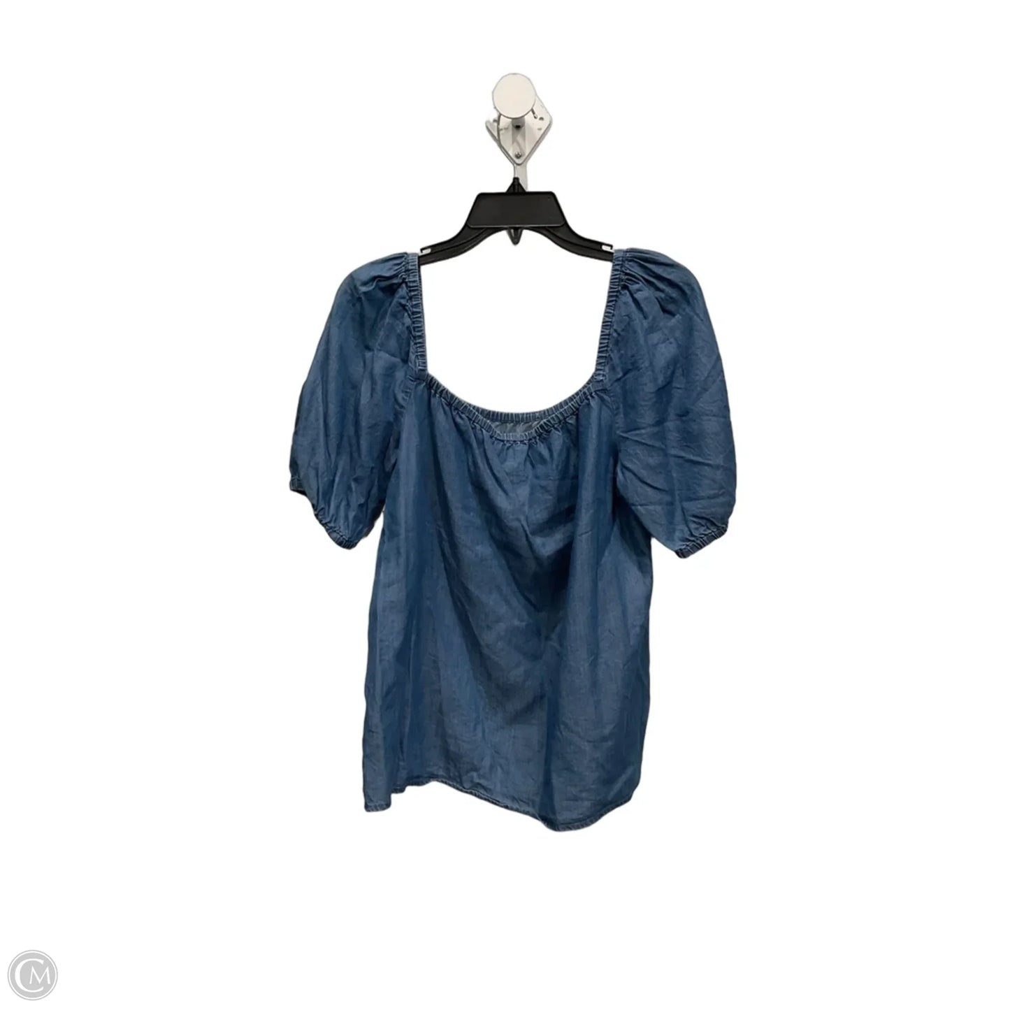 Top Short Sleeve By Michael By Michael Kors In Blue Denim, Size: L