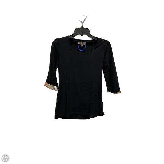 Top Short Sleeve Luxury Designer By Burberry In Black, Size: Sp