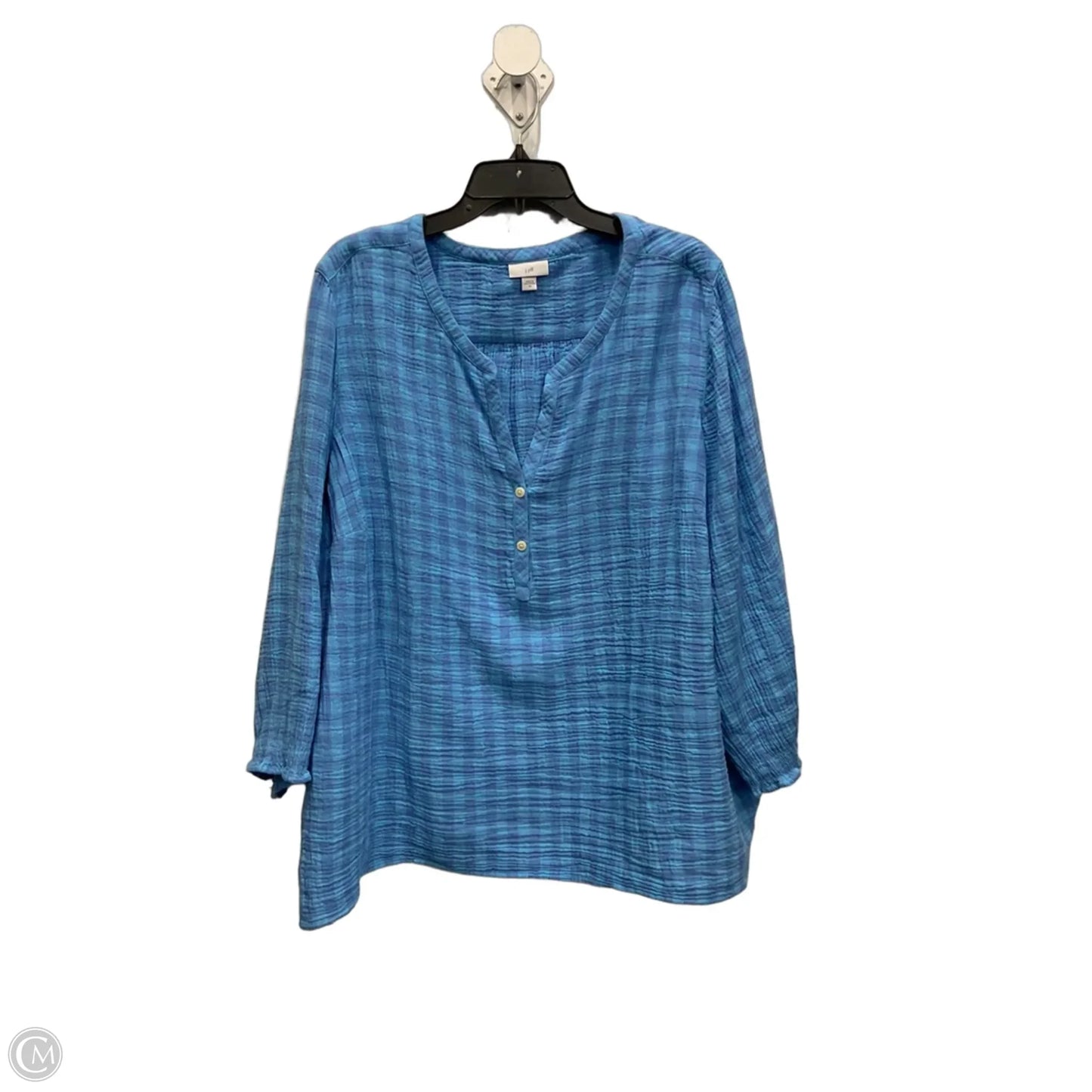 Top Long Sleeve By J. Jill In Blue, Size: 3x