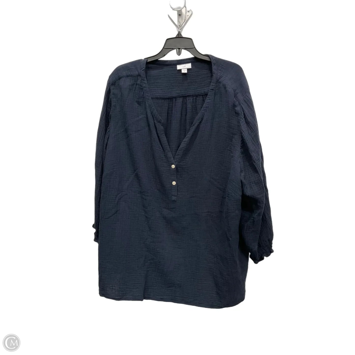 Top Long Sleeve By J. Jill In Navy, Size: 3x