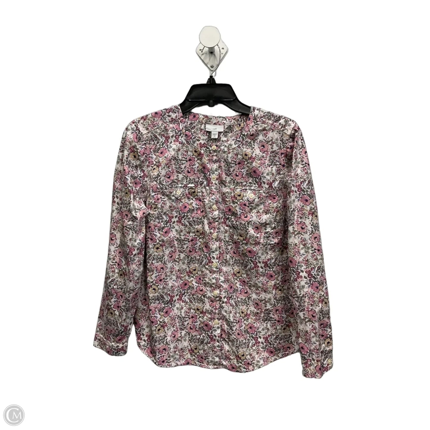 Top Long Sleeve By J. Jill In Floral Print, Size: Mp