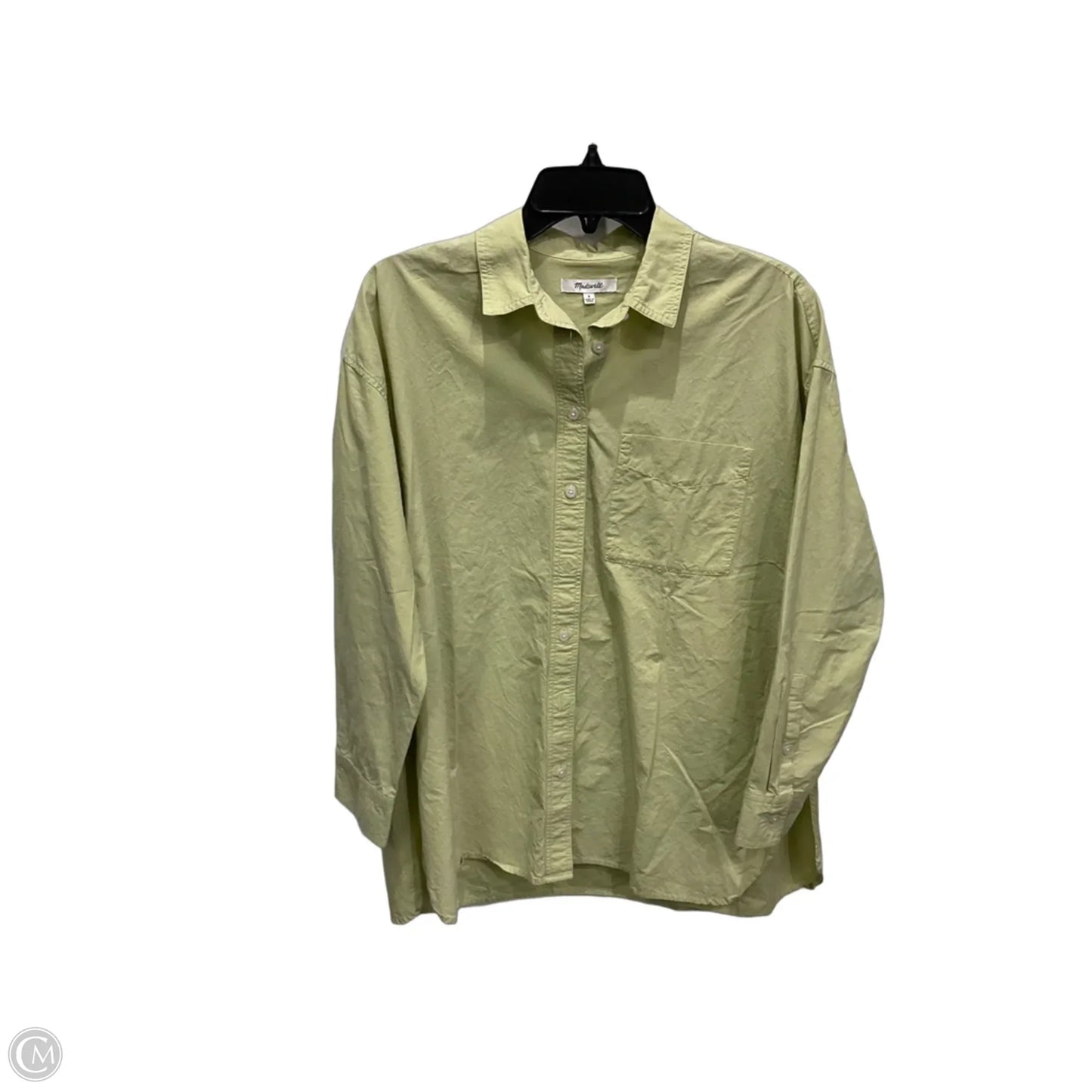 Blouse Long Sleeve By Madewell In Green, Size: S