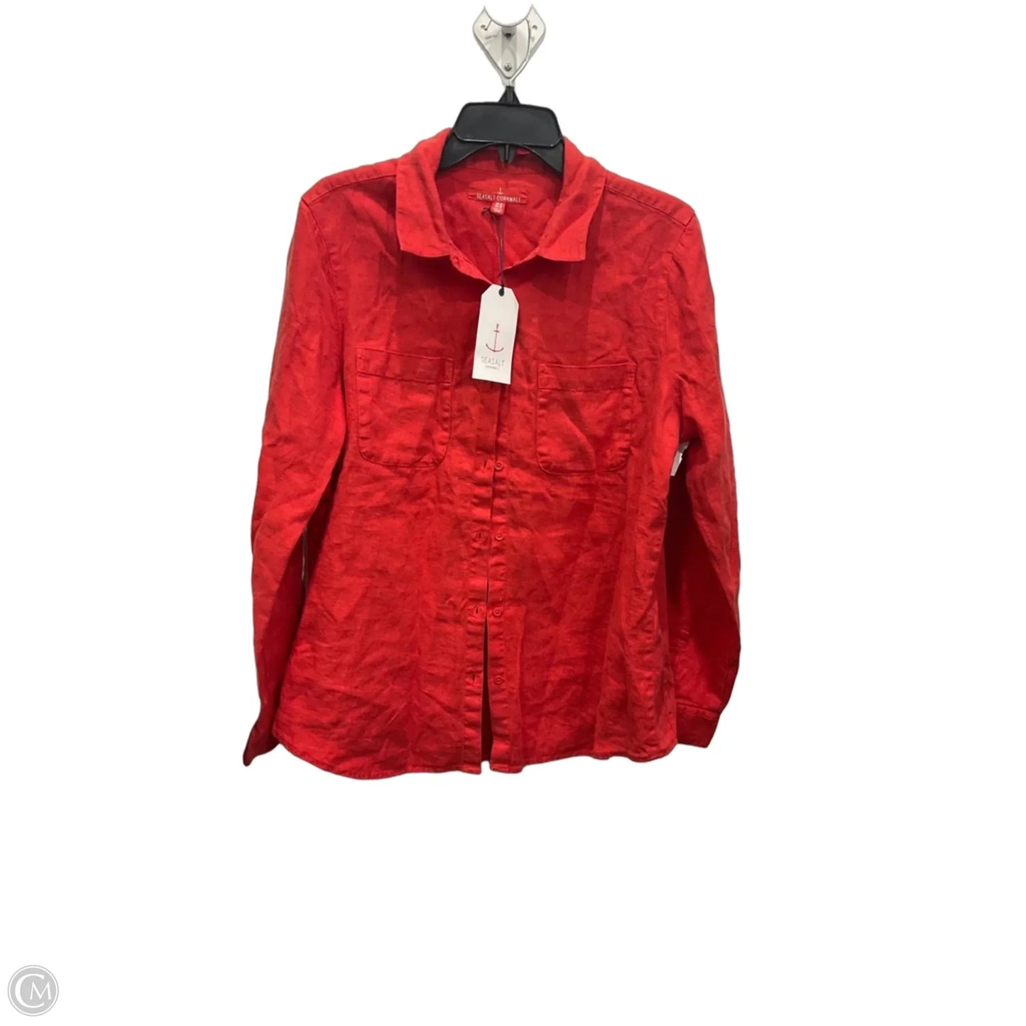 Blouse Long Sleeve By Clothes Mentor In Coral, Size: M