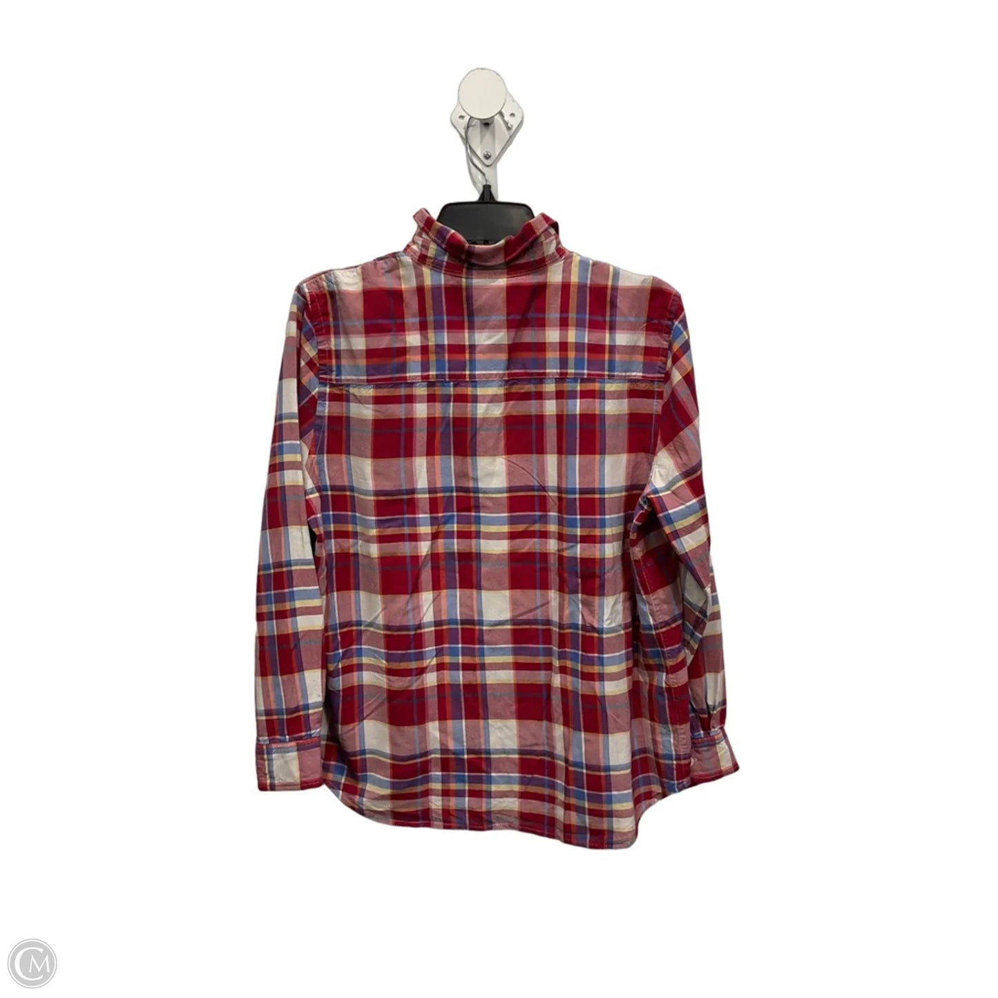 Blouse Long Sleeve By Lauren By Ralph Lauren In Plaid Pattern, Size: L