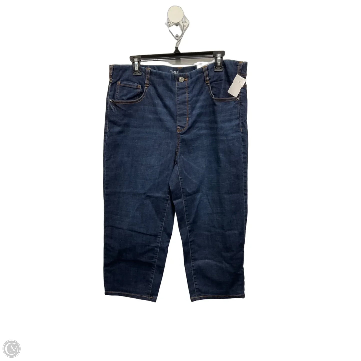 Jeans Cropped By Time And Tru In Blue Denim, Size: 12