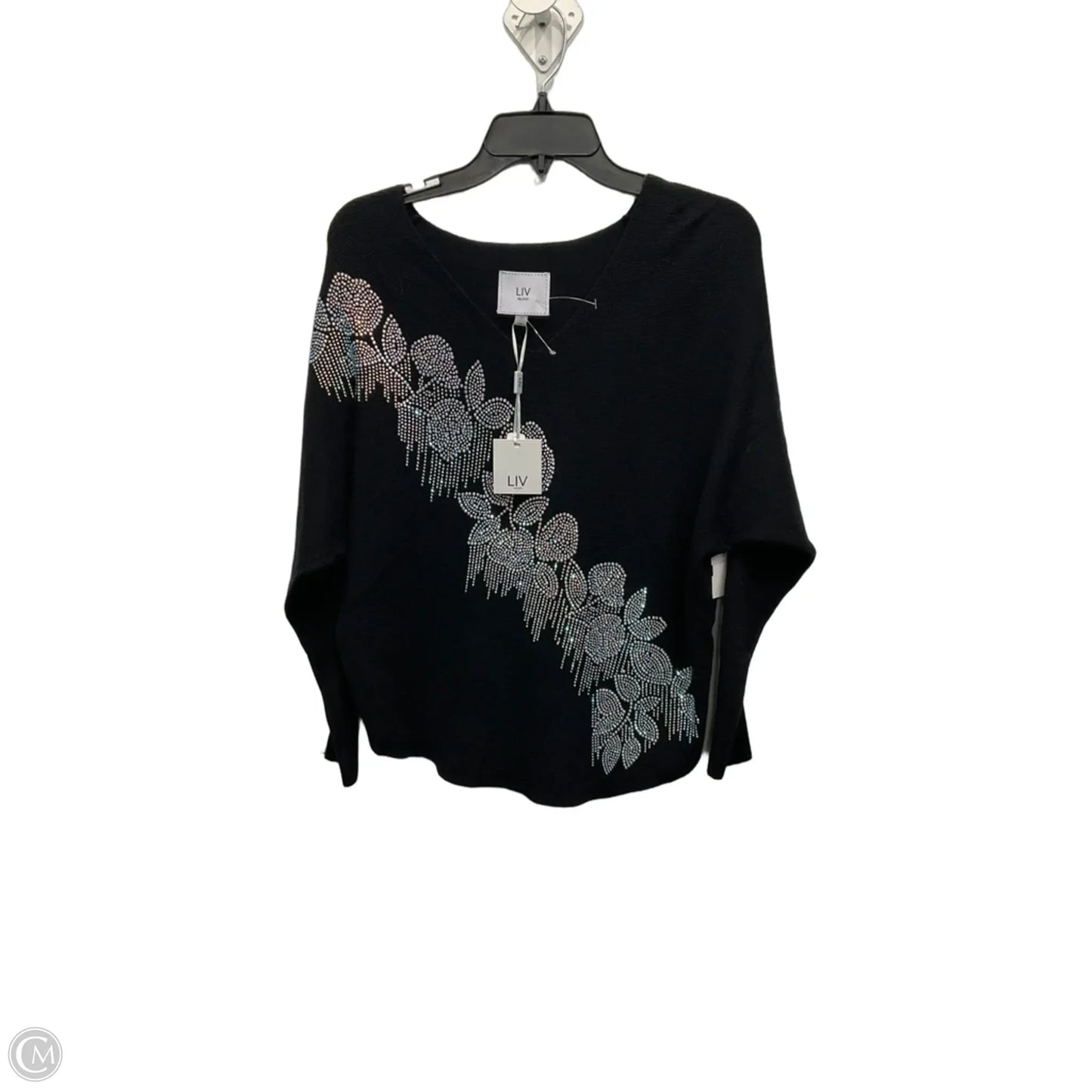 Top Long Sleeve By Milano In Black, Size: S