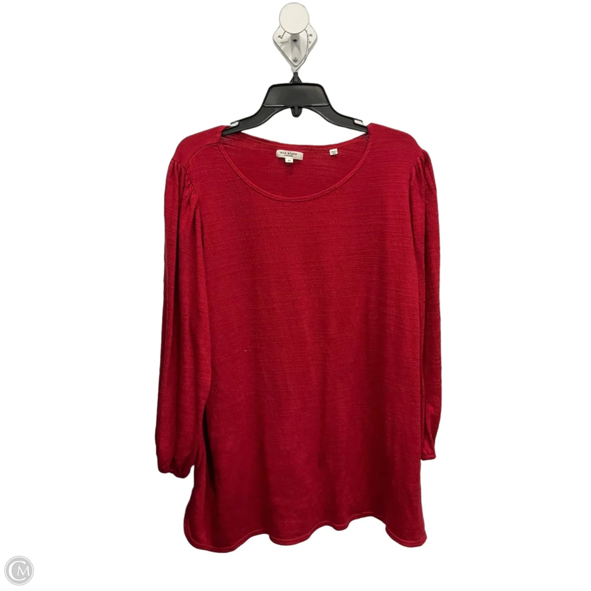 Top Long Sleeve Basic By Max Studio In Red, Size: 3x