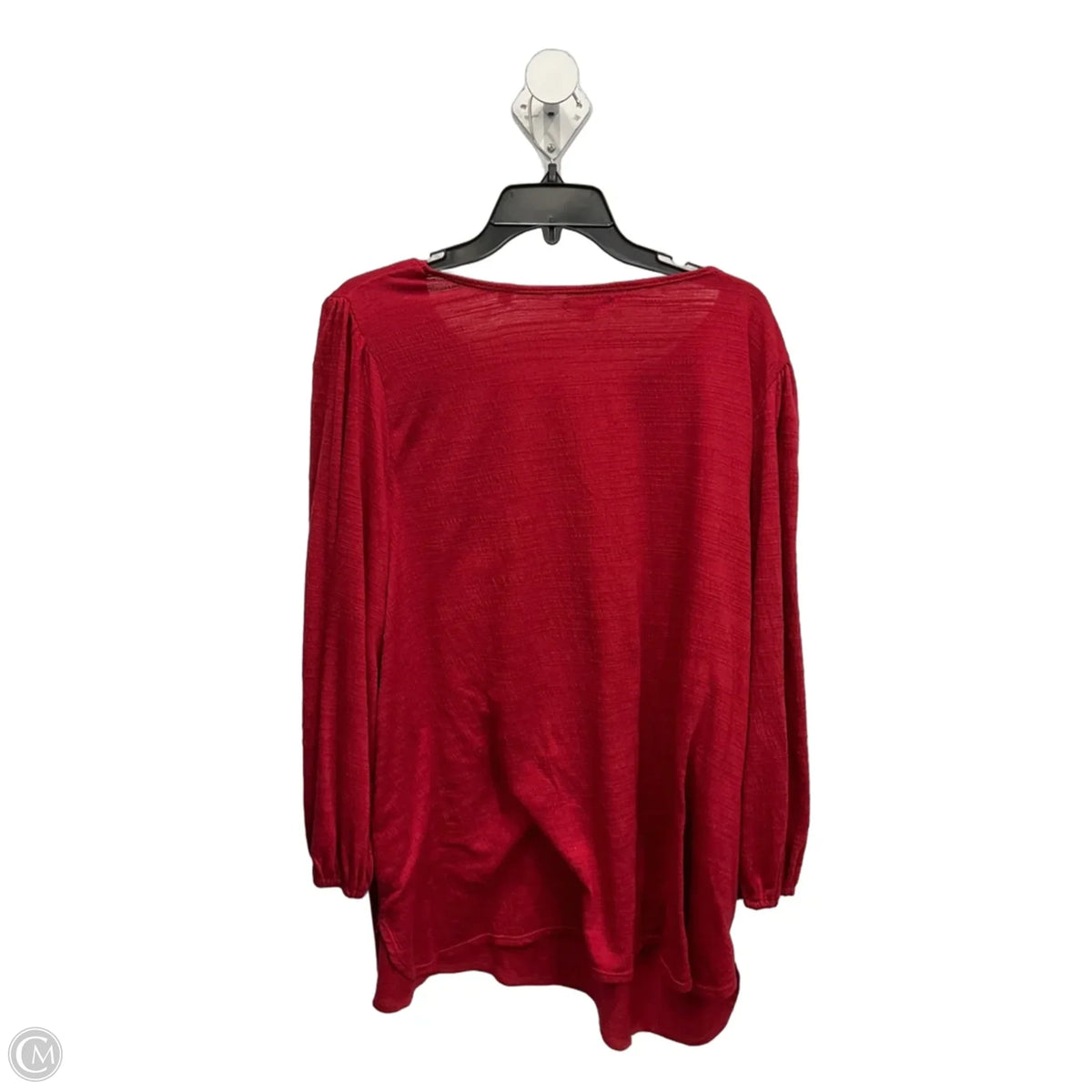 Top Long Sleeve Basic By Max Studio In Red, Size: 3x