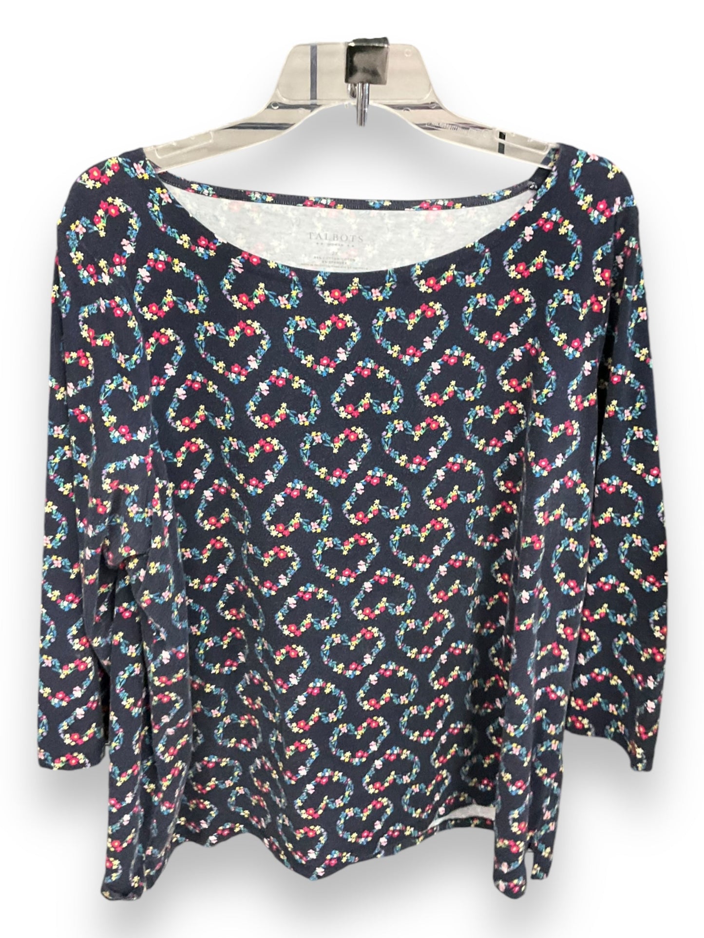 Top 3/4 Sleeve By Talbots In Floral, Size: 2x