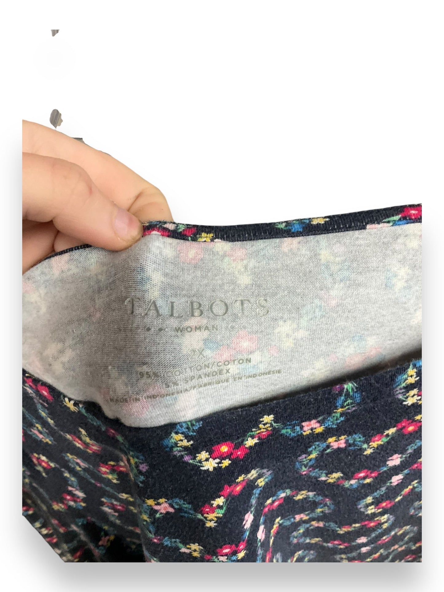 Top 3/4 Sleeve By Talbots In Floral, Size: 2x