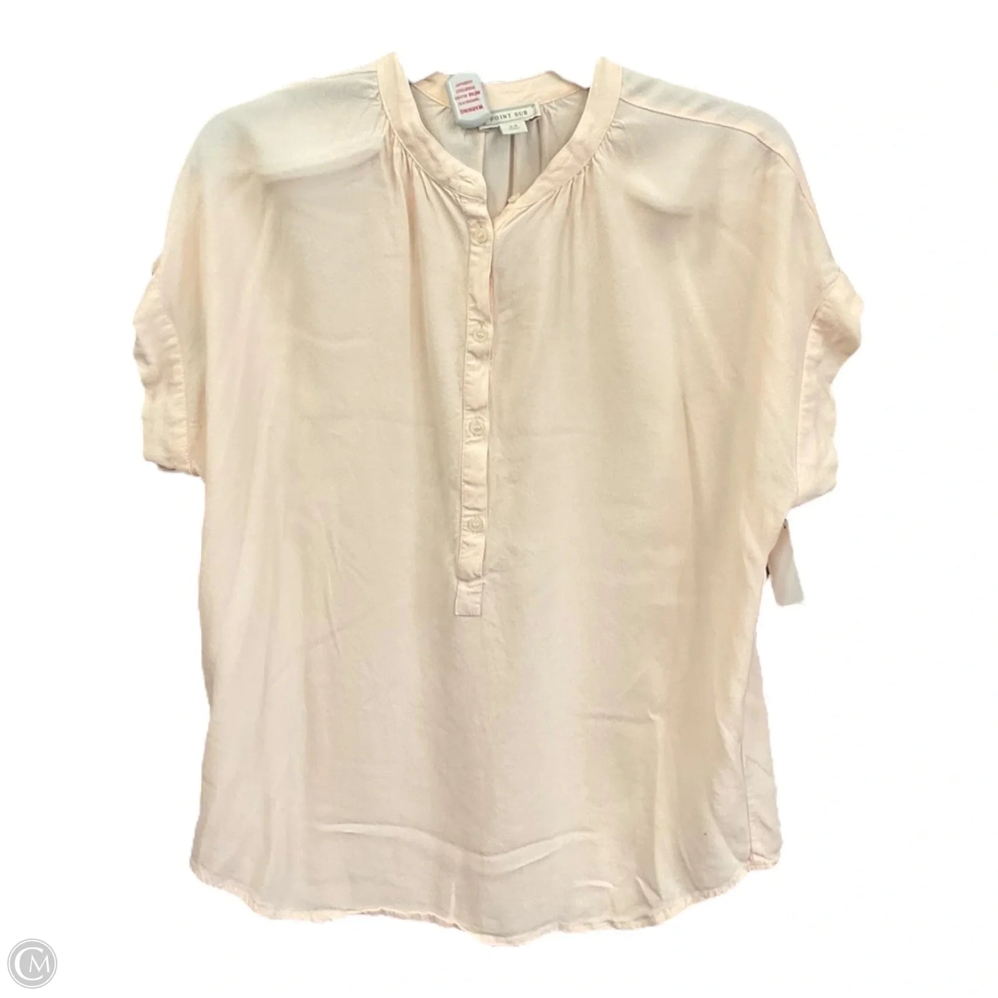 Blouse Short Sleeve By Clothes Mentor In Peach, Size: Xs
