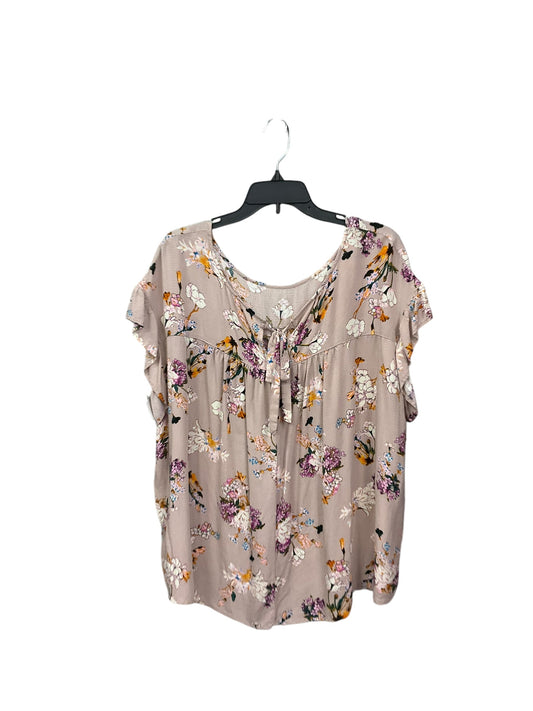 Top Short Sleeve By Kori America In Floral Print, Size: Xl