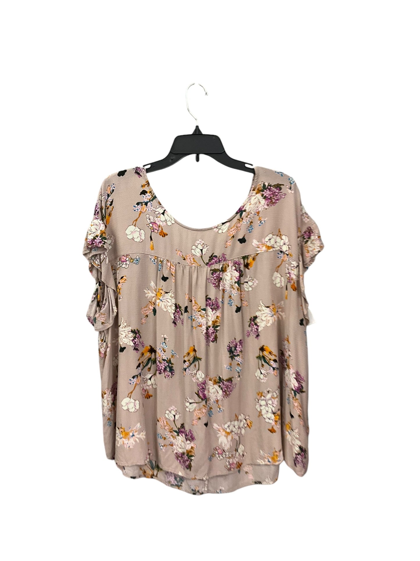 Top Short Sleeve By Kori America In Floral Print, Size: Xl