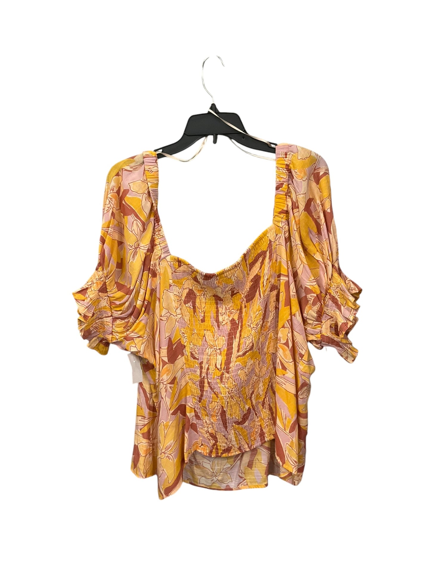 Blouse 3/4 Sleeve By Nine West In Tropical Print, Size: 4x