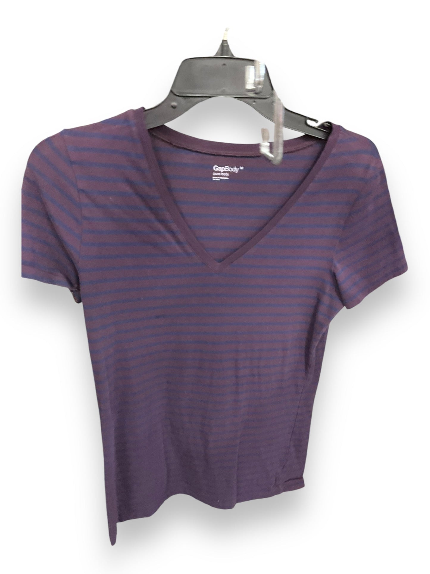 Top Short Sleeve Basic By Gap In Striped Pattern, Size: M