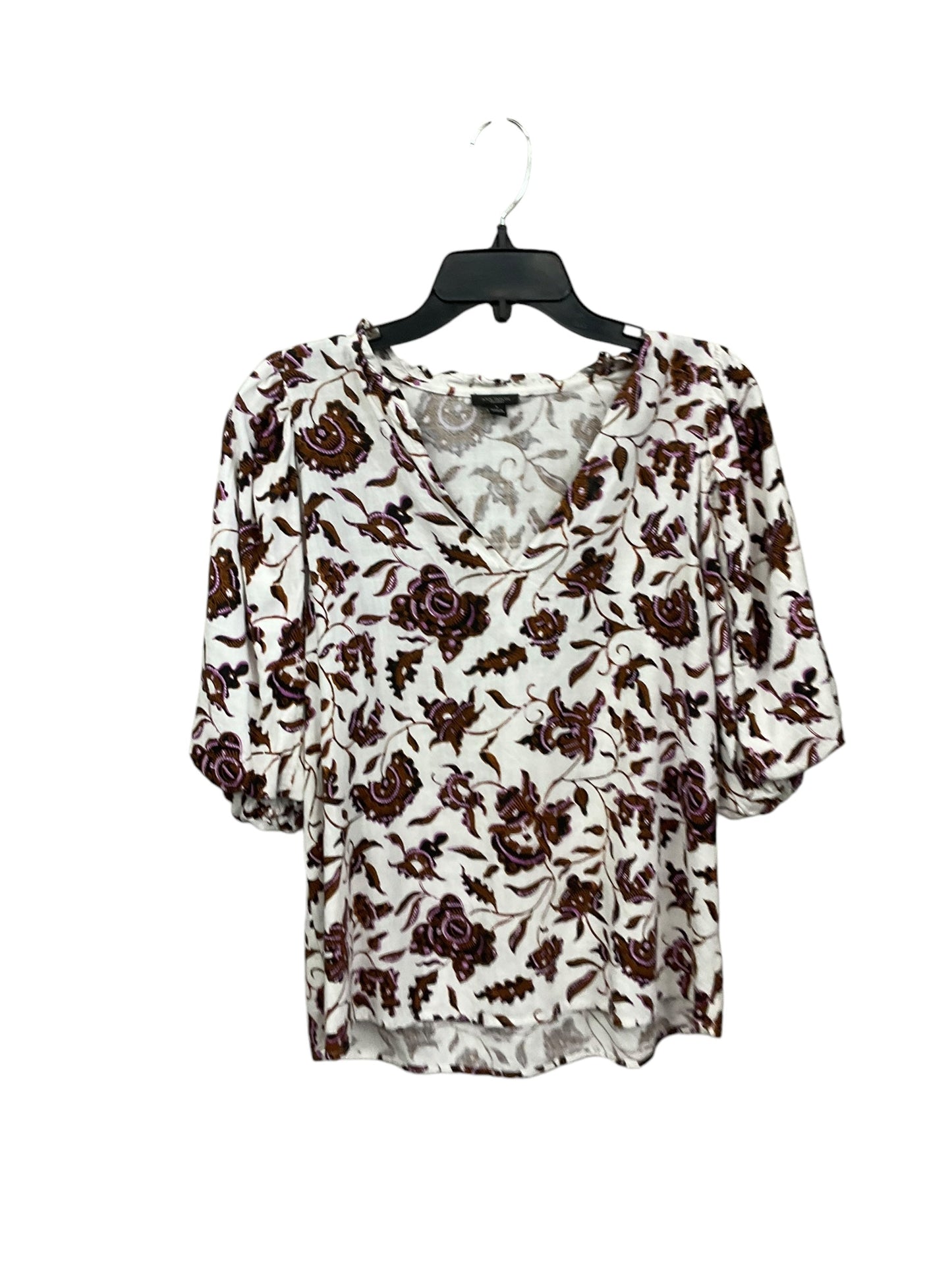 Top 3/4 Sleeve By Ann Taylor In Floral, Size: S