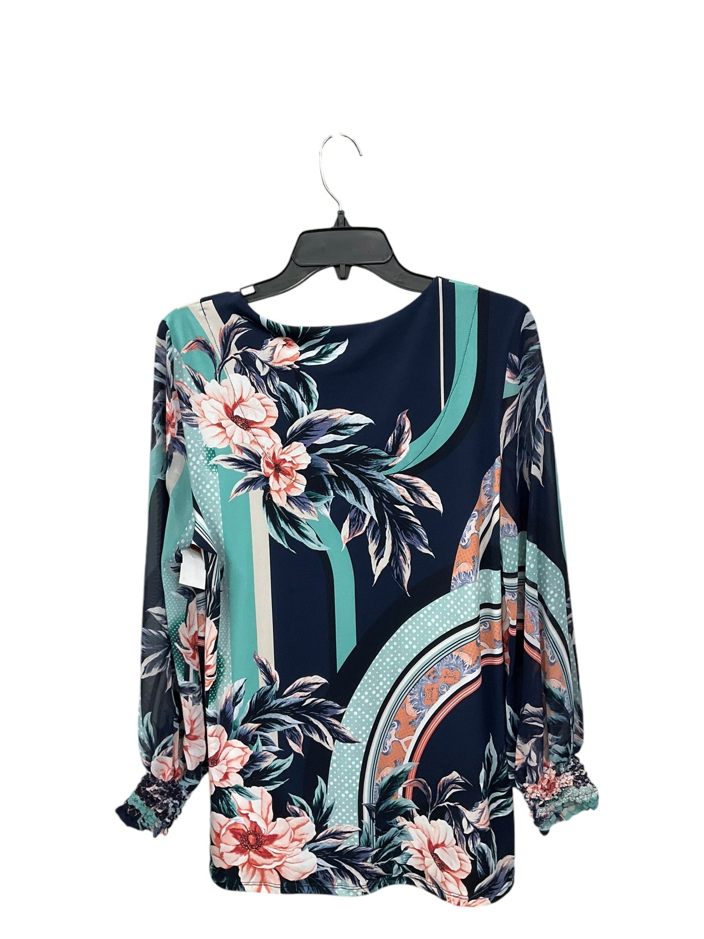 Blouse Long Sleeve By Jm Collections In Floral, Size: S