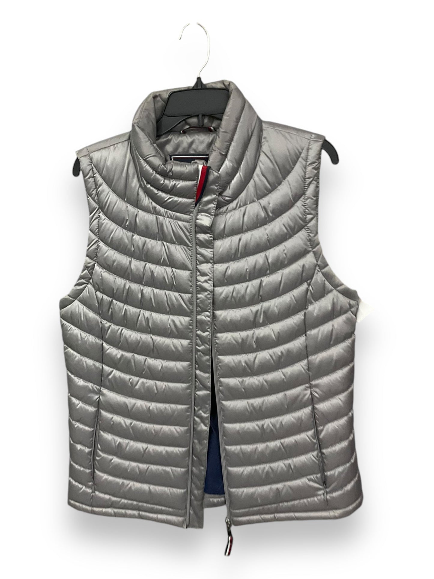 Vest Puffer & Quilted By Tommy Hilfiger In Grey, Size: L