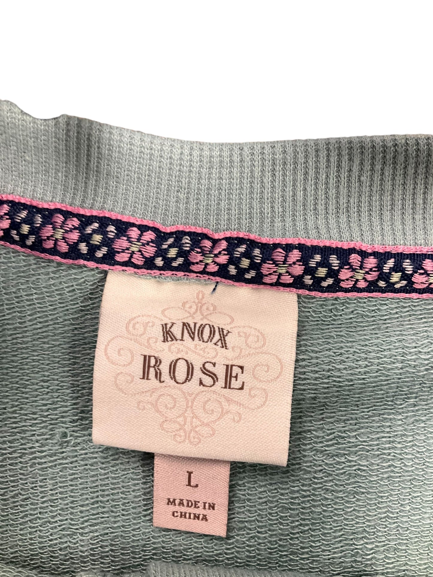 Top Long Sleeve By Knox Rose In Sage, Size: L