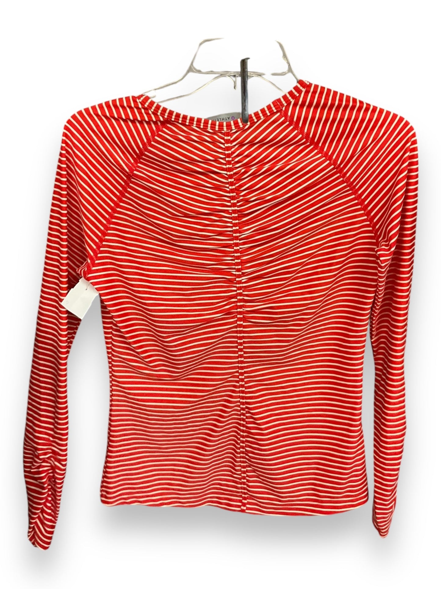 Athletic Top Long Sleeve Collar By Athleta In Striped, Size: S