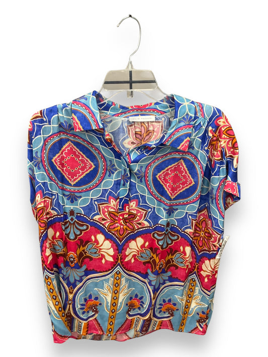 Top Short Sleeve By Elie Tahari In Multi-colored, Size: L