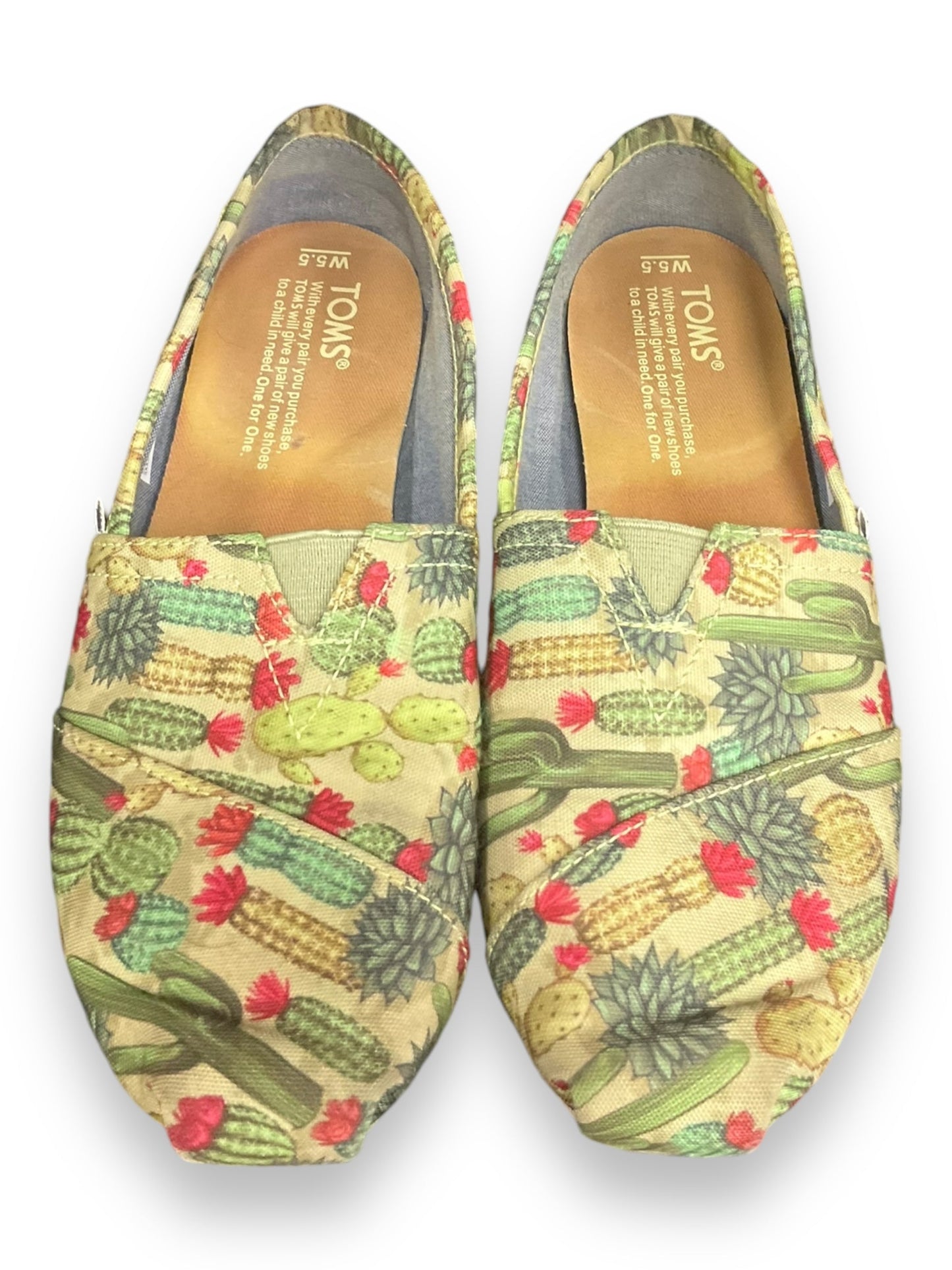 Shoes Flats By Toms In Green, Size: 5.5