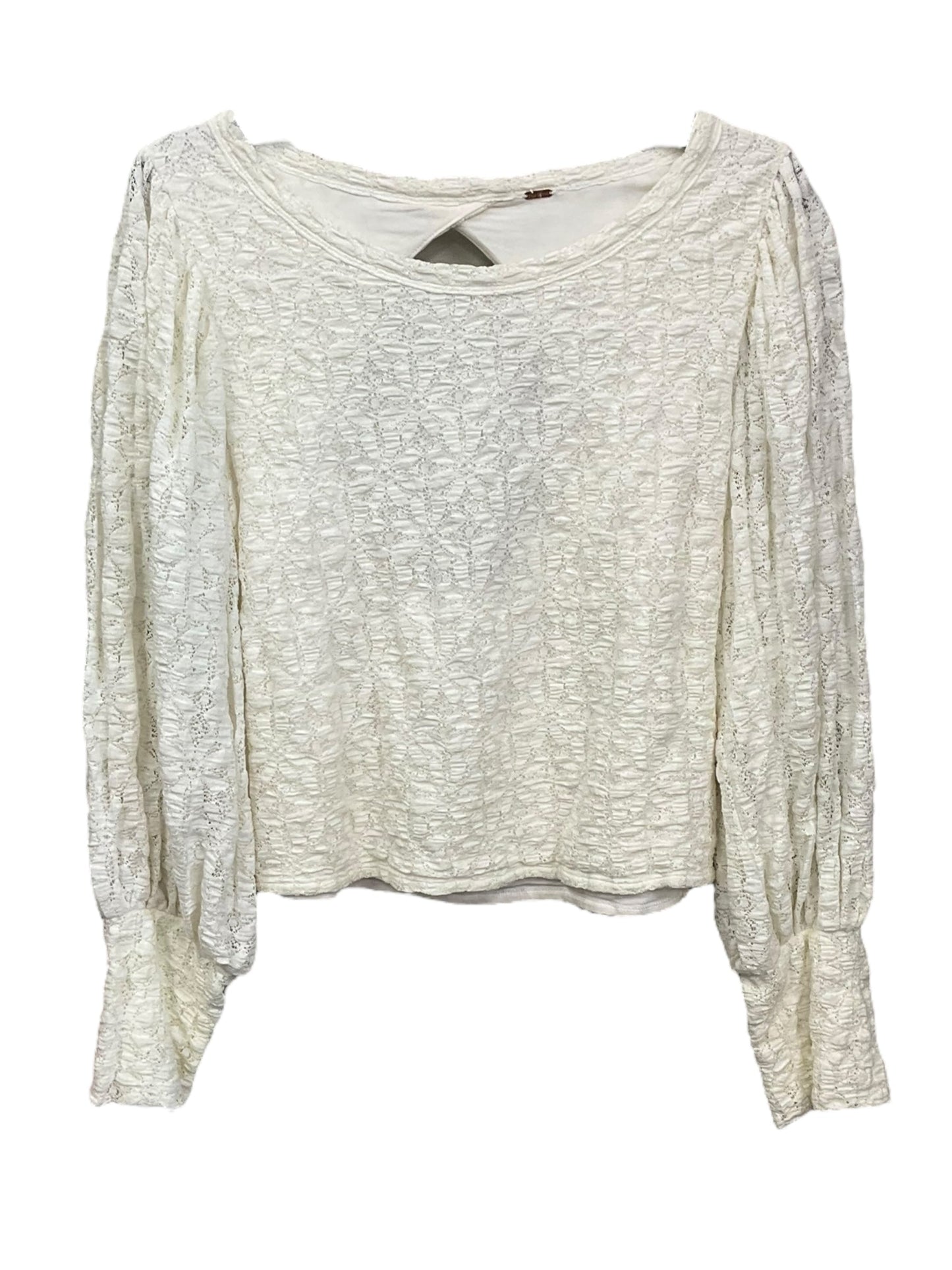 Cream Top Long Sleeve Free People, Size Xl