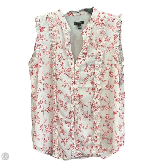 Top Sleeveless By Ann Taylor In Red & White, Size: Xs