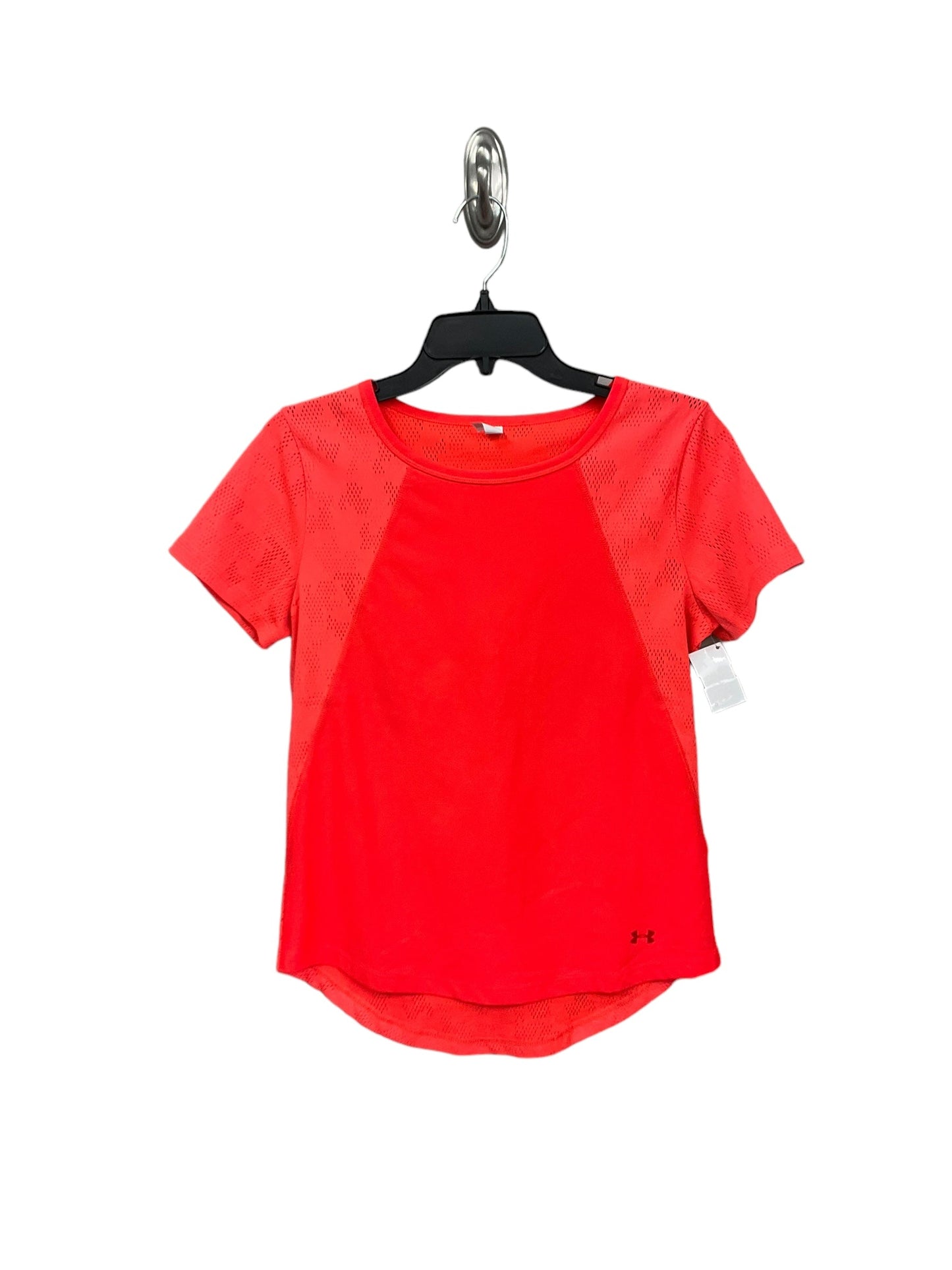 Athletic Top Short Sleeve By Under Armour In Orange, Size: S