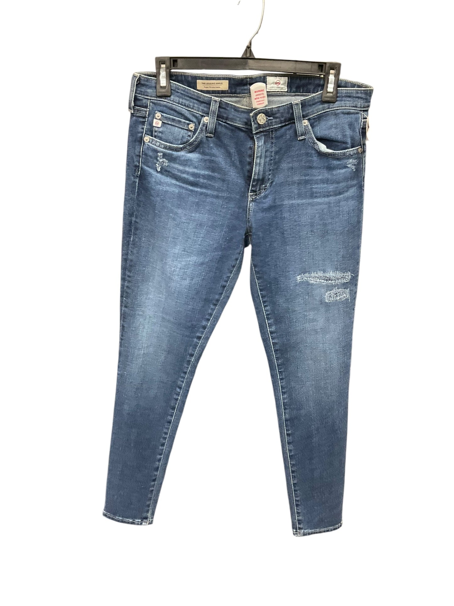 Jeans Skinny By Adriano Goldschmied In Blue Denim, Size: 10