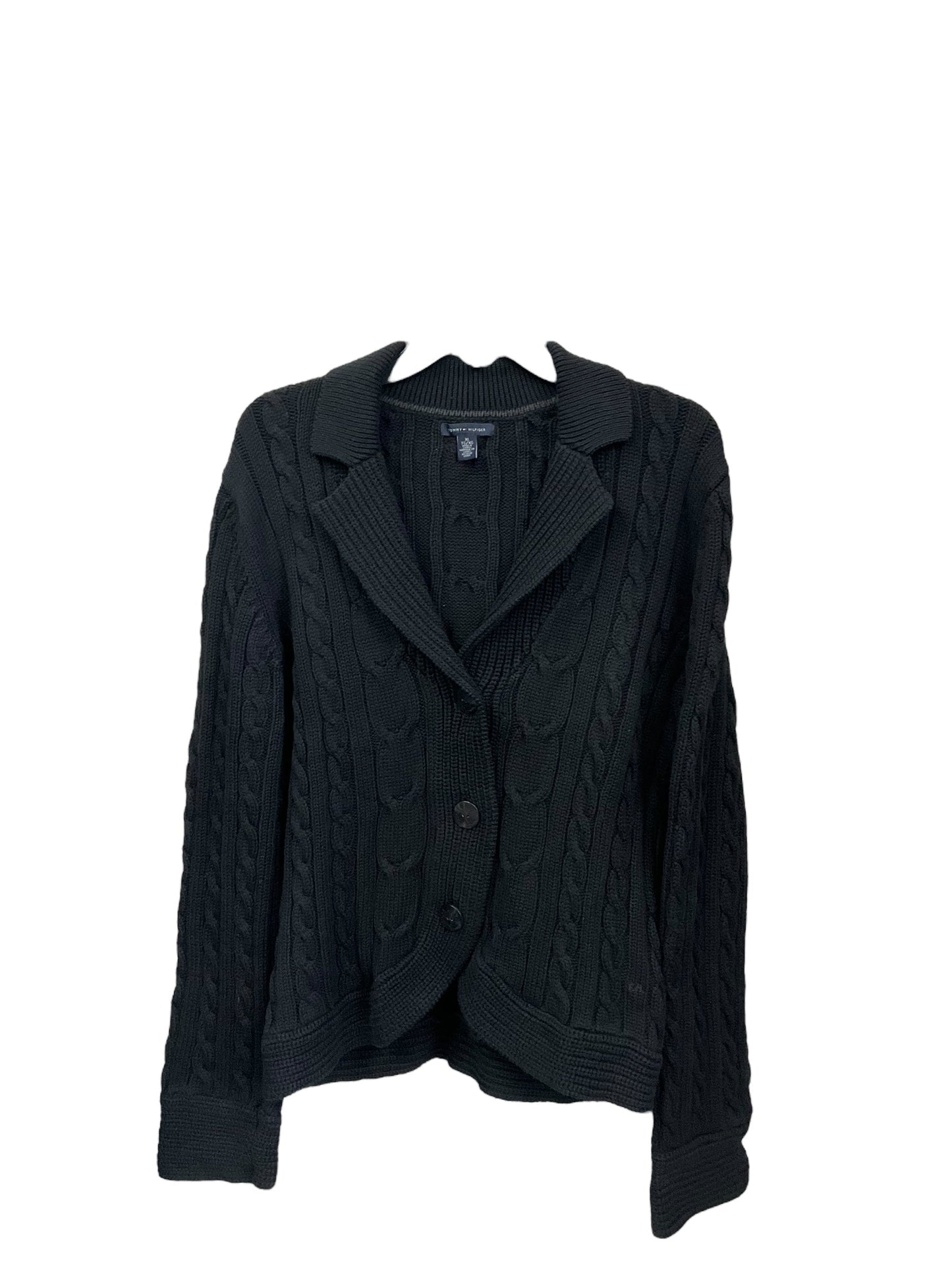 Cardigan By Tommy Hilfiger In Black, Size: Xl