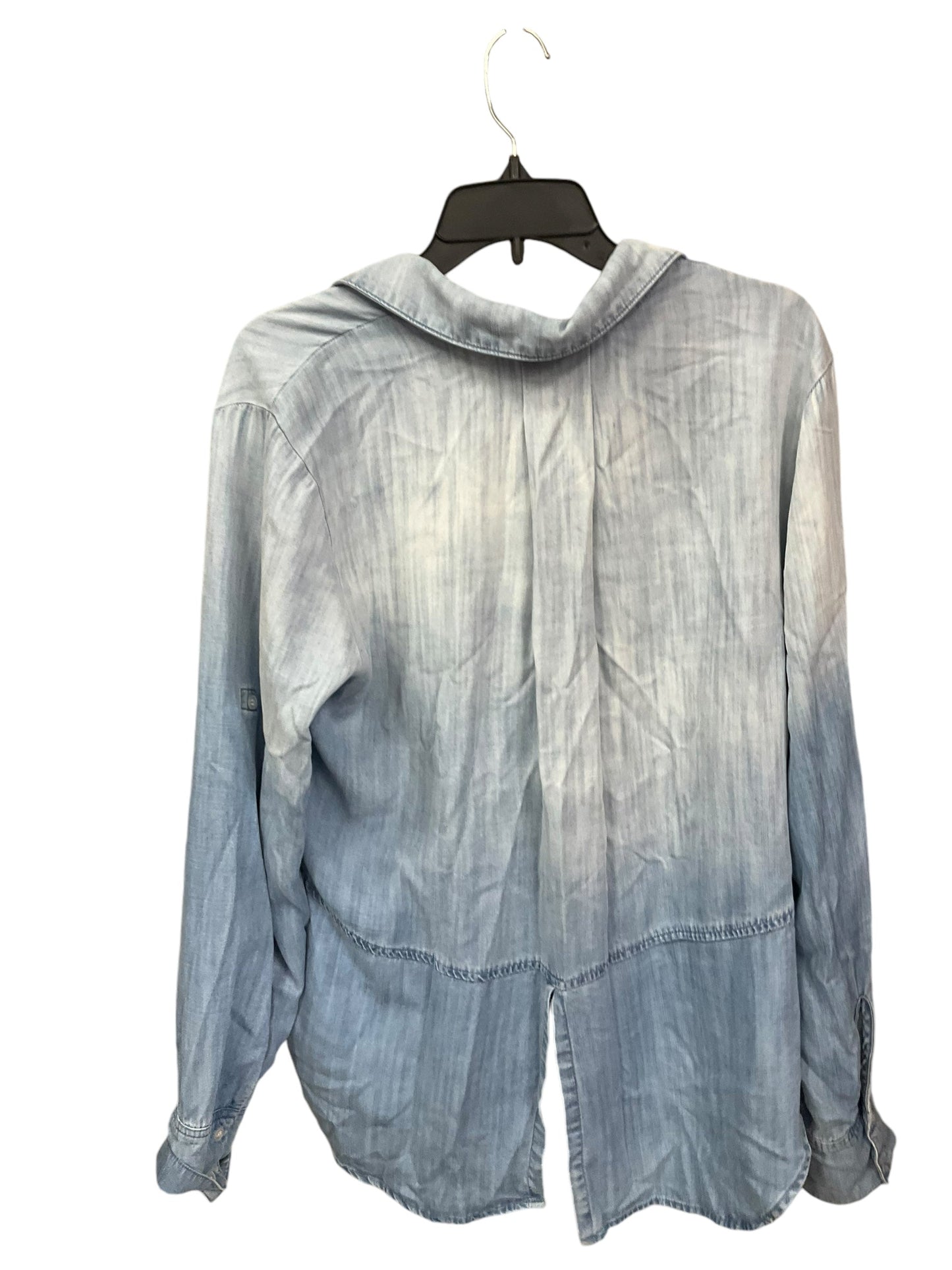 Blouse Long Sleeve By Cloth & Stone In Blue Denim, Size: L