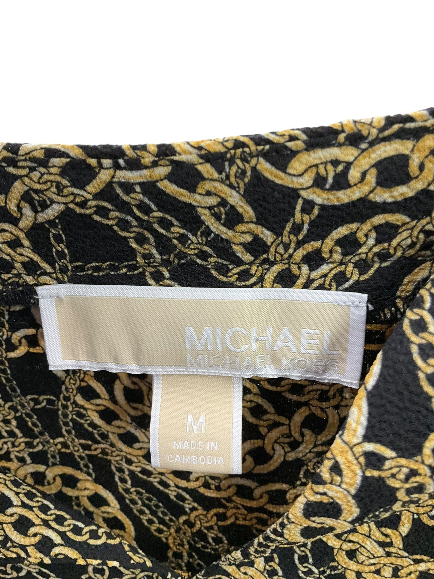 Top Long Sleeve By Michael By Michael Kors In Black & Yellow, Size: M