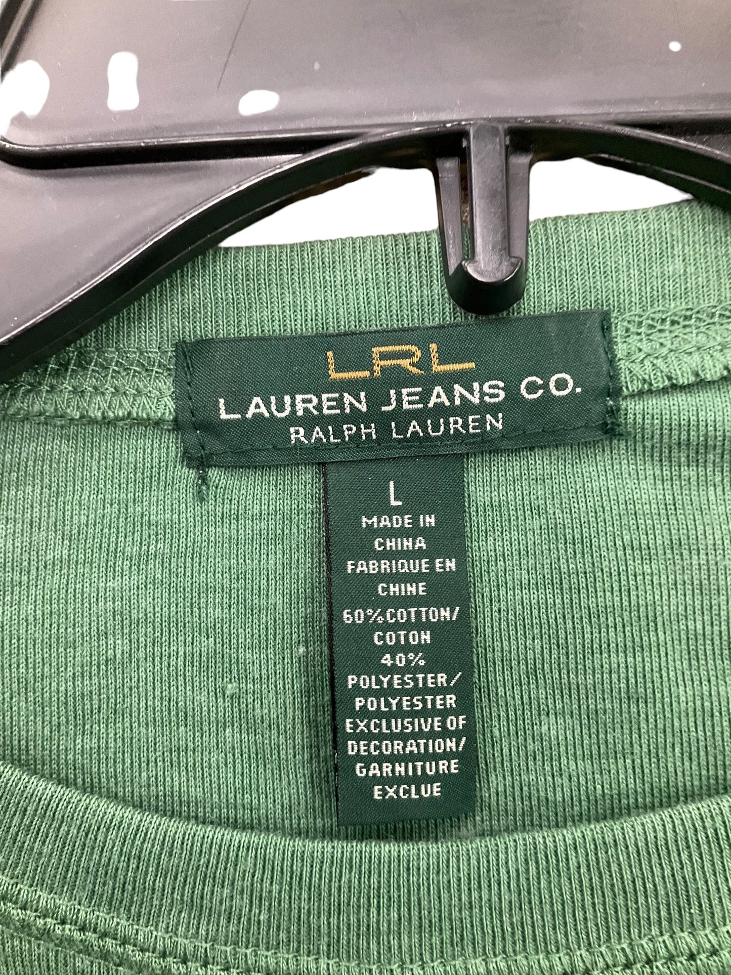 Top Long Sleeve By Lauren By Ralph Lauren In Green, Size: L