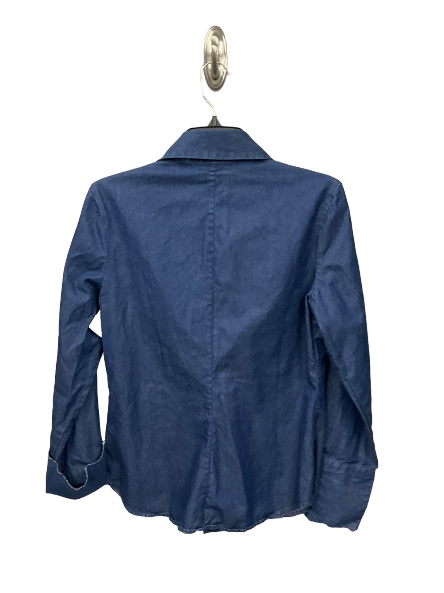 Blouse Long Sleeve By Limited In Blue Denim, Size: M