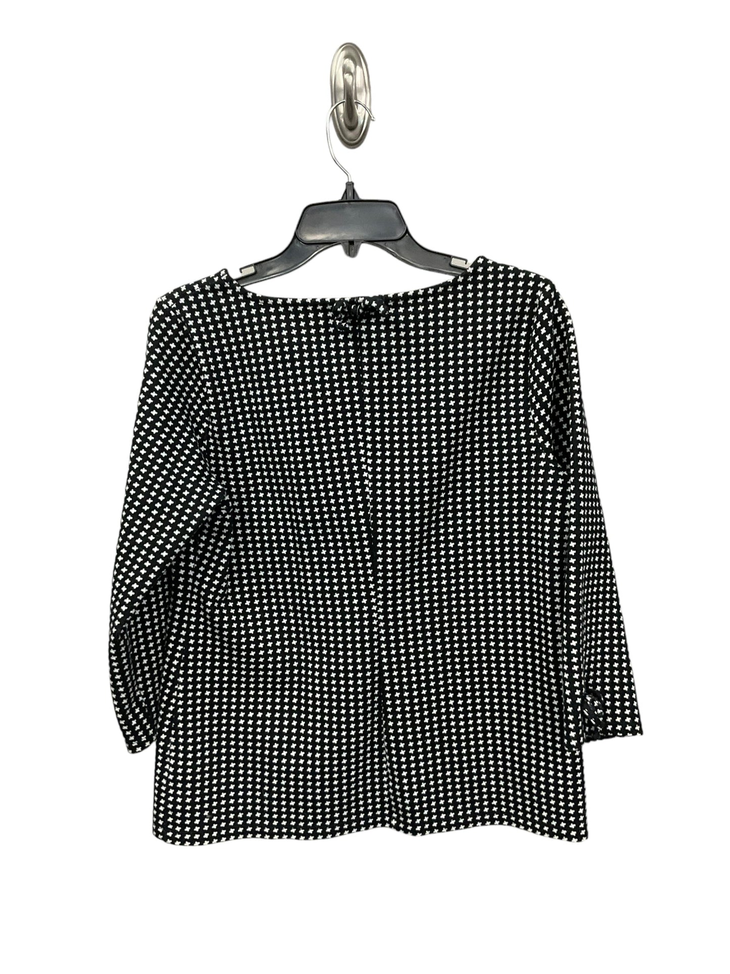 Top Long Sleeve By Talbots In Black & White, Size: M