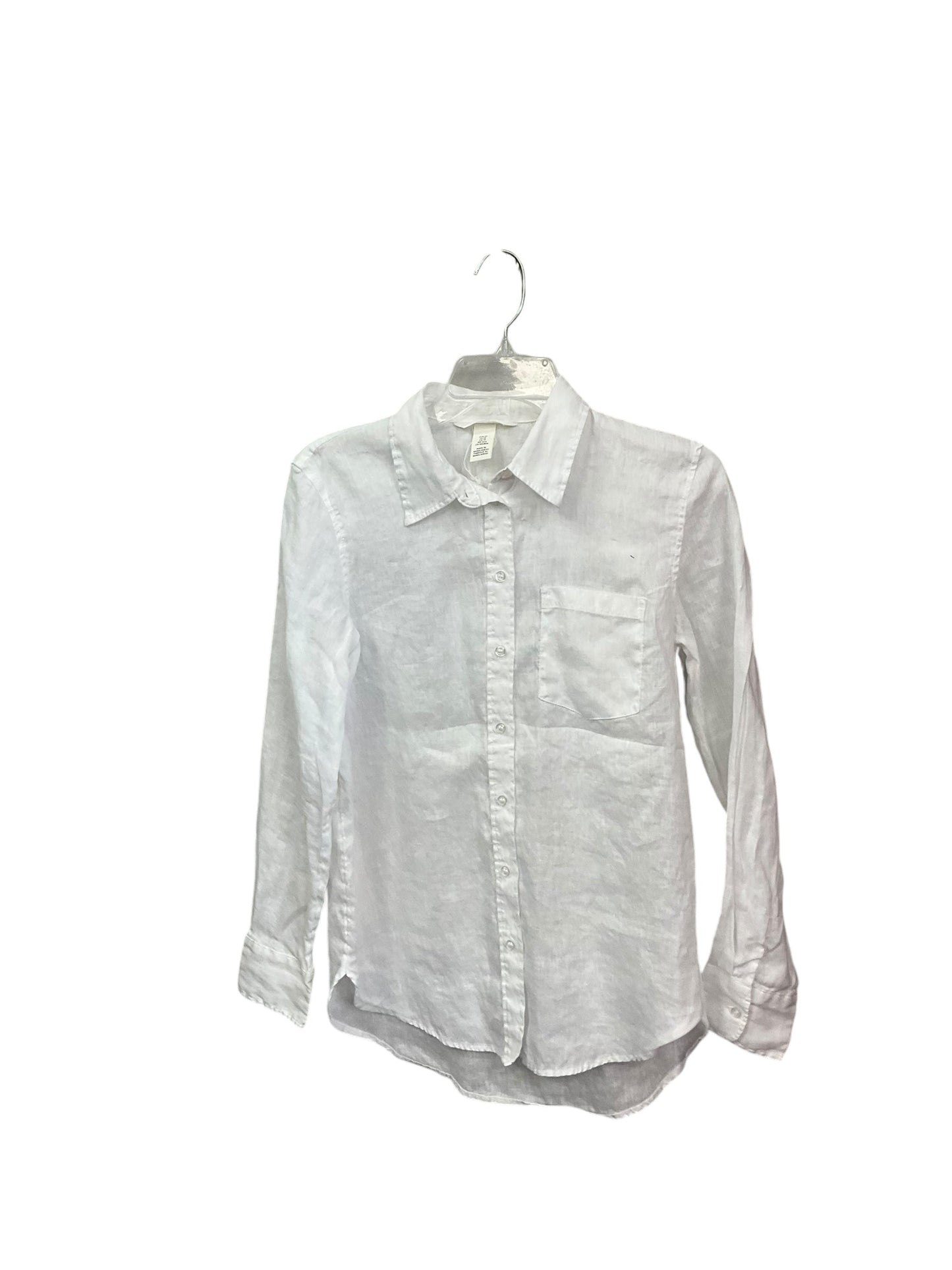 Blouse Long Sleeve By H&m In White, Size: Xs