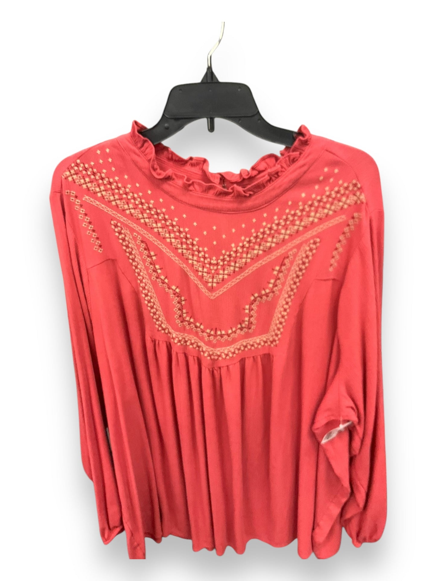 Blouse Long Sleeve By Torrid In Orange, Size: 4x