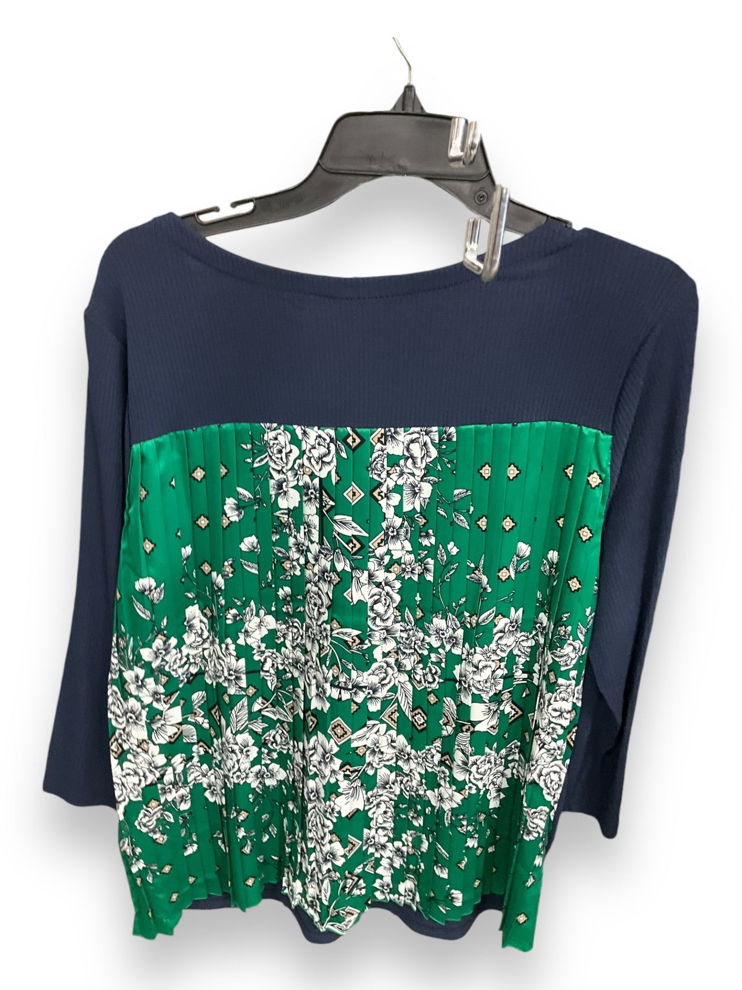 Blouse Long Sleeve By Charter Club In Blue & Green, Size: Xl