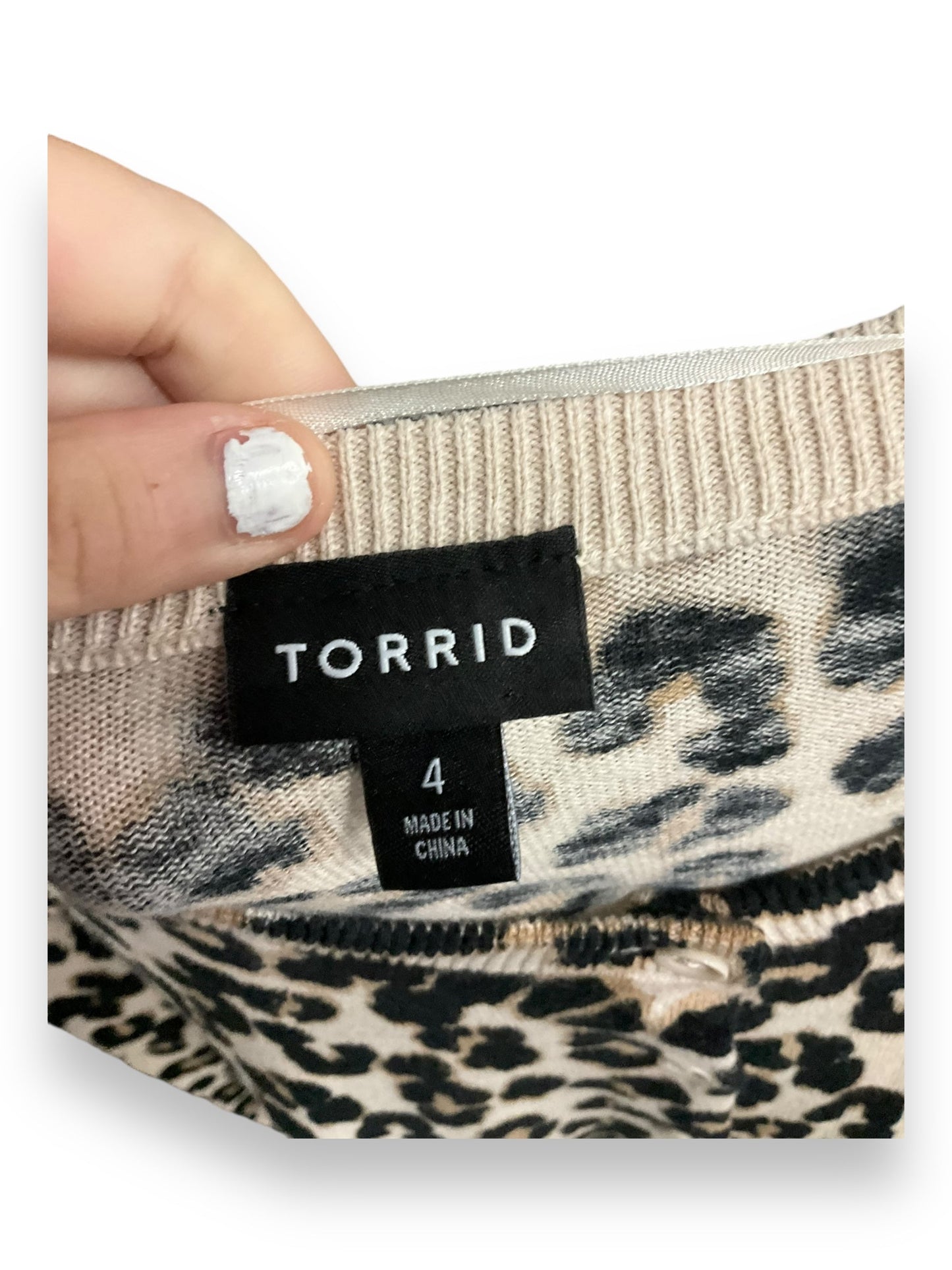 Cardigan By Torrid In Animal Print, Size: 4x