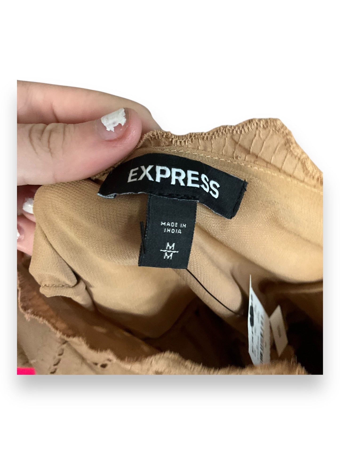 Dress Casual Midi By Express In Brown, Size: M