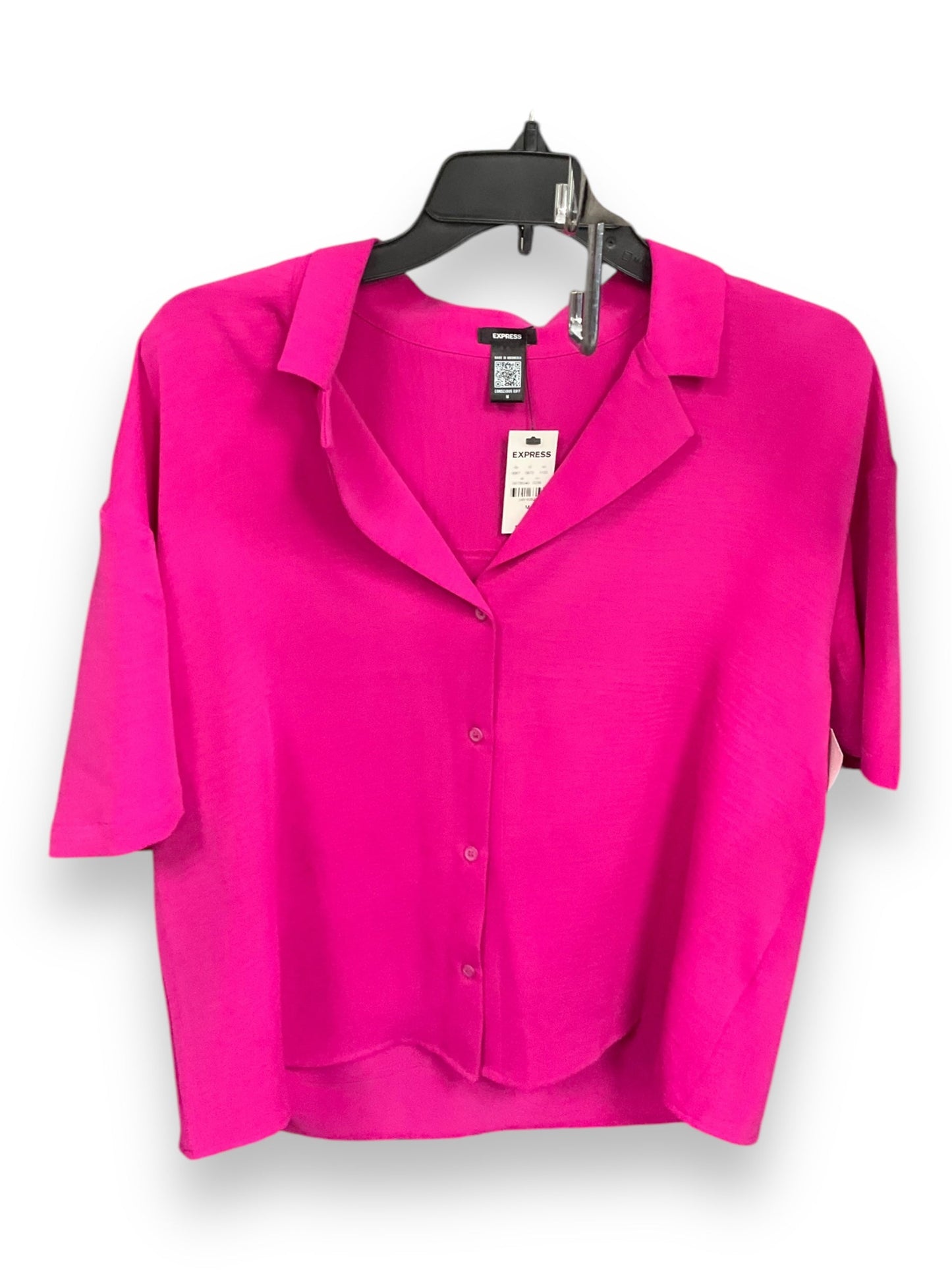 Blouse Short Sleeve By Express In Pink, Size: M