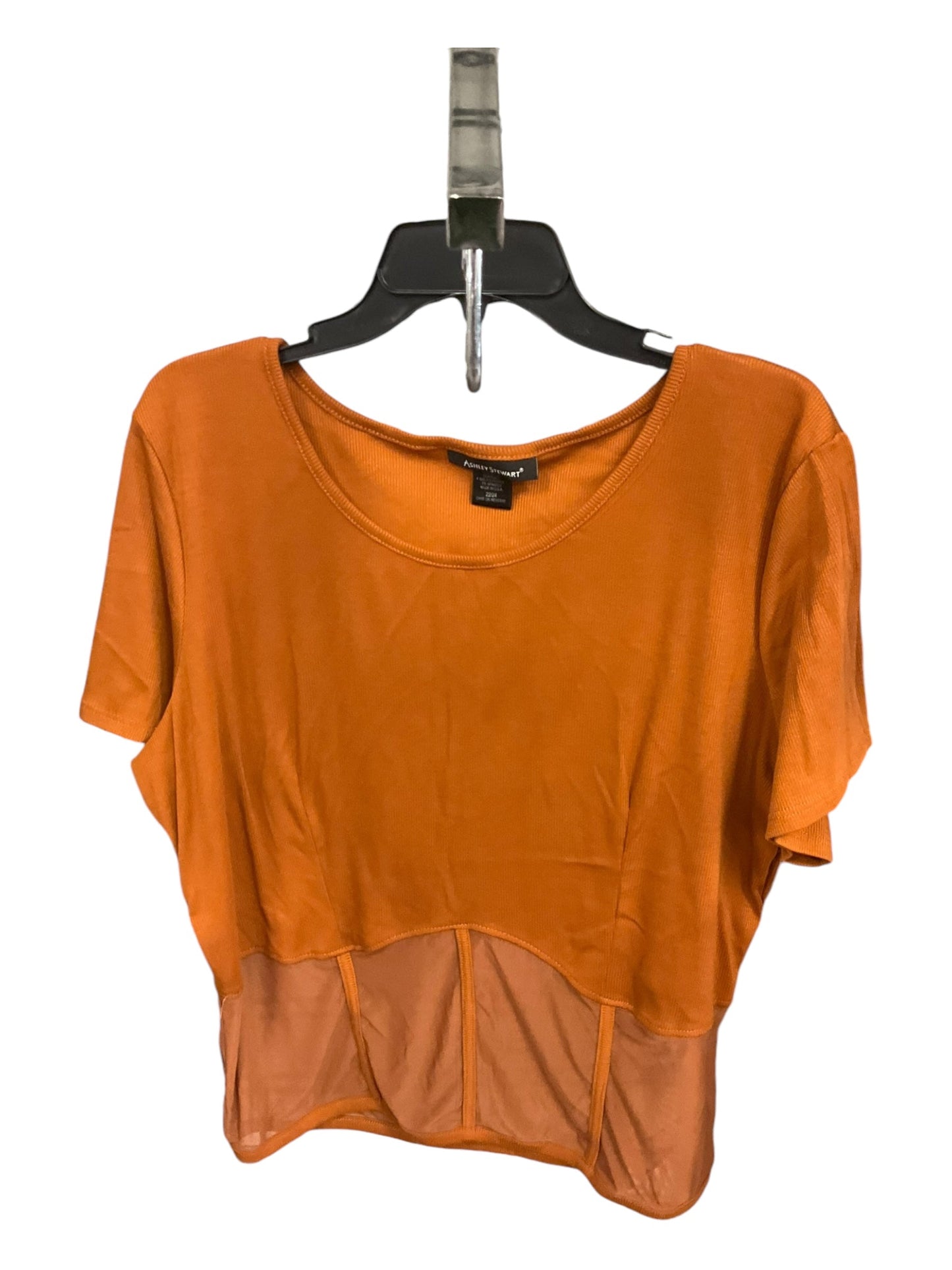 Top Short Sleeve By Ashley Stewart In Brown, Size: 22