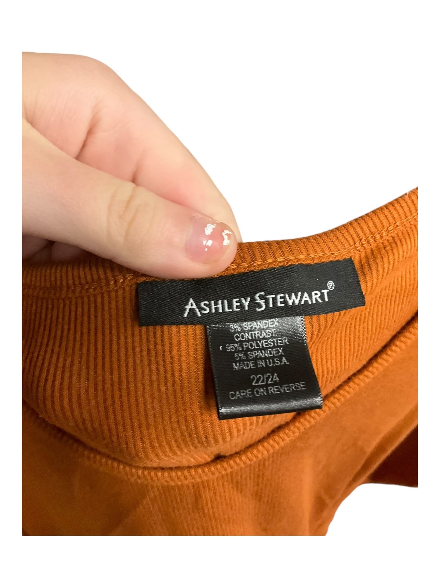 Top Short Sleeve By Ashley Stewart In Brown, Size: 22