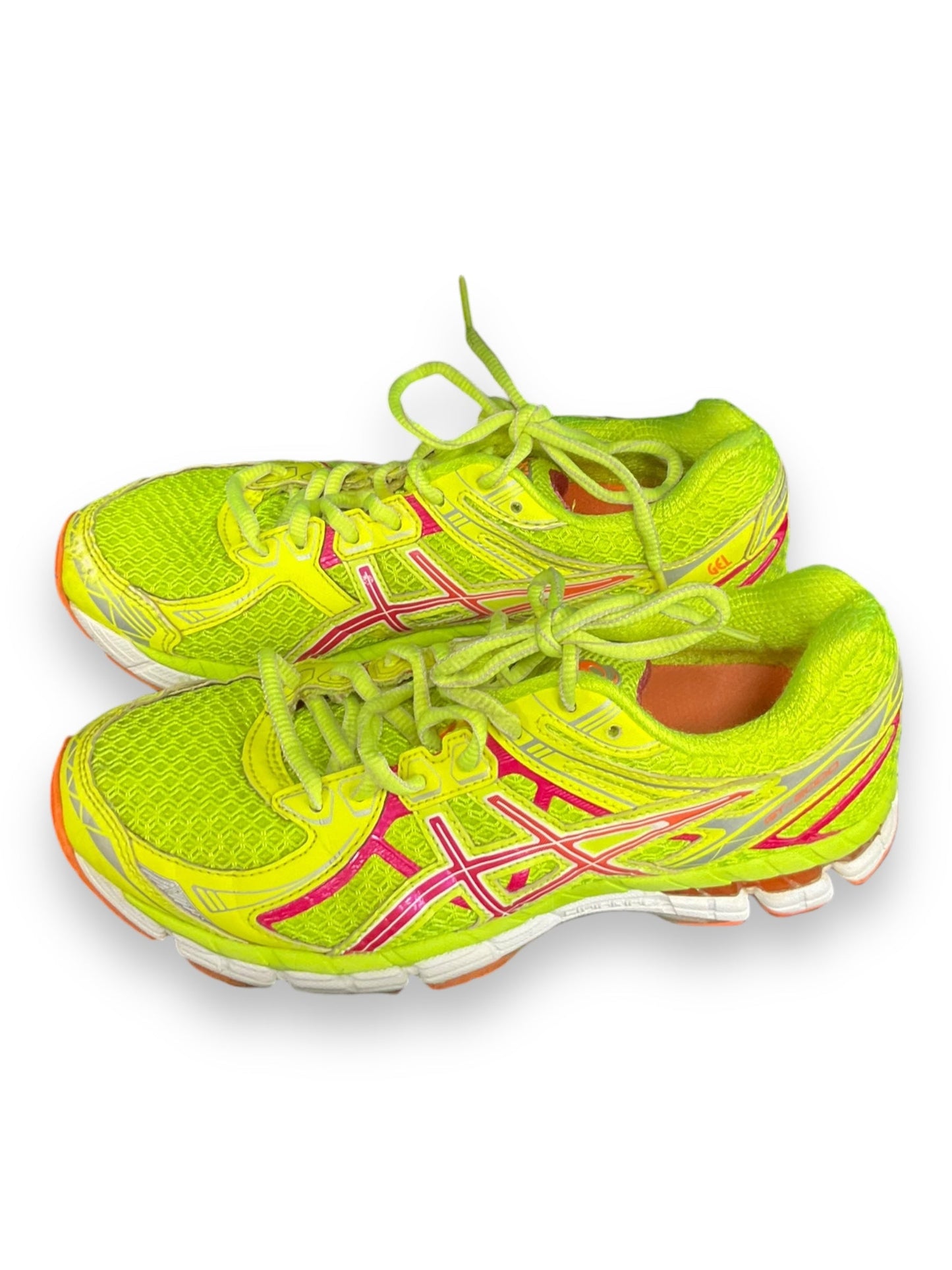 Shoes Athletic By Asics In Pink & Yellow, Size: 6.5